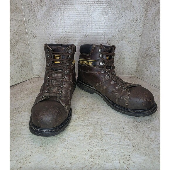 Caterpillar Silverton Brown Leather Lace Up Ankle Work Boot Men Sz 11 Steel Toe main image 4